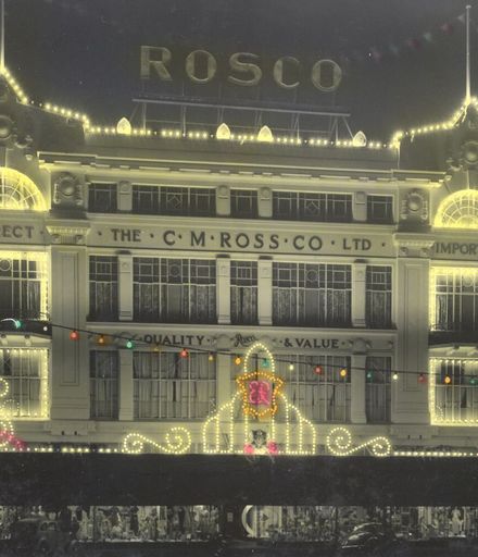 C M Ross Co. Ltd at night during Royal visit