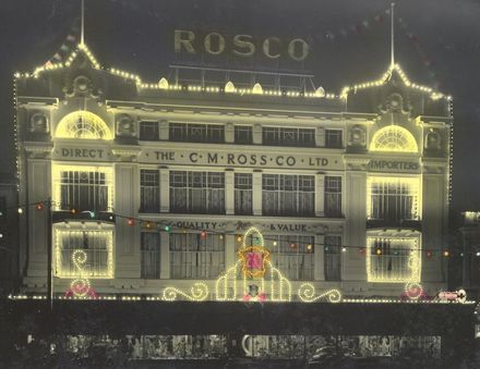 C M Ross Co. Ltd at night during Royal visit