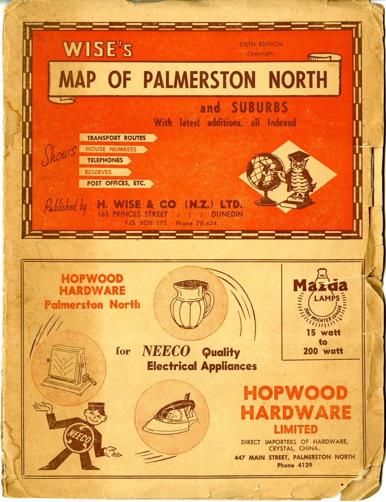 2024M_A175-32_042749_002 - Wise's Map of Palmerston North and Suburbs