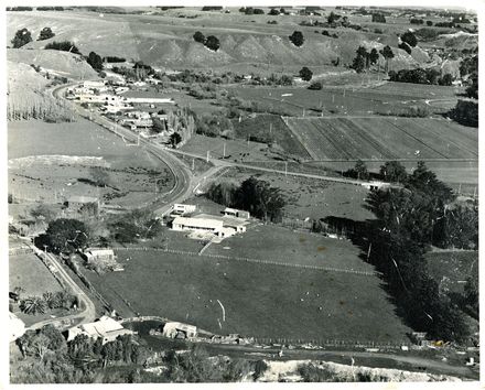 Aerial view of the Aokautere District, showing the Aokautere School buildings