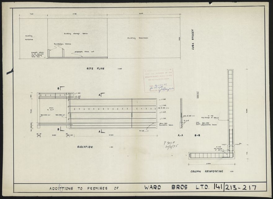 Architectural Plans for Ward Bros site, corner of Cuba Street & Lombard Street 7