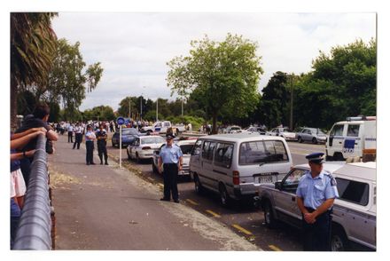 Avenue Action - police on Fitzherbert Avenue