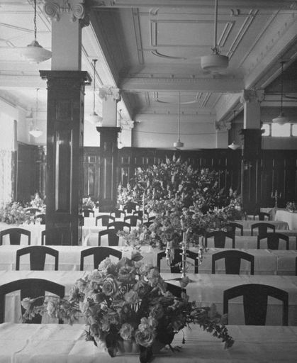 C M Ross Co. Ltd tearooms decorated for Royal Civic dinner