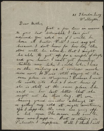 Letter home from Pat Argyle