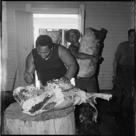 "Ratana Church Celebration" Preparing Meat for the Attendees - Resource cover image