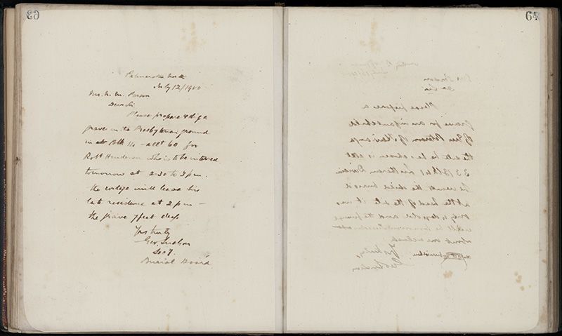 Outwards Correspondence of the Palmerston North Cemetery Trustees, 1898 -1902 91