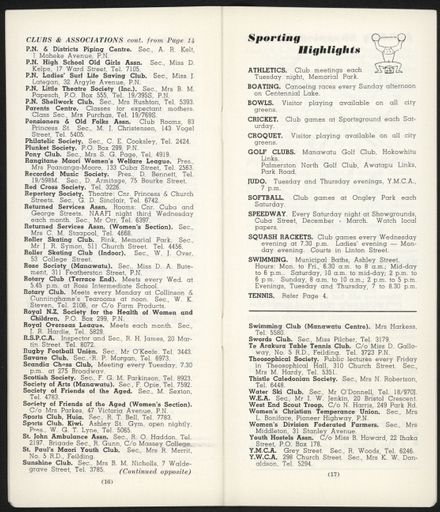 Visitors Guide Palmerston North and Feilding: April 1961 - 10