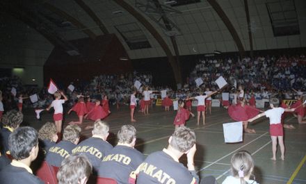 Dance groups perform during the Special Olympics opening ceremony