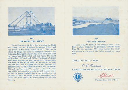 Page 2: Souvenir of the Grand Closing of Opiki Toll Bridge