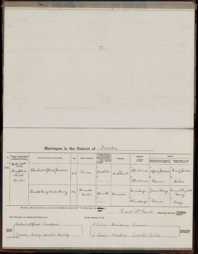 Marriage register 1909- 1927