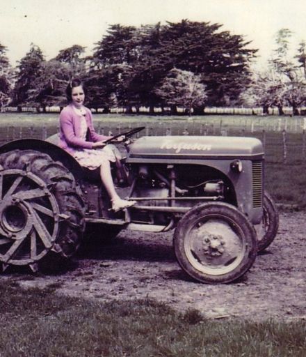 Patrica Reesby on tractor