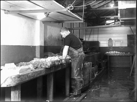 Workman at Longburn Freezing Works