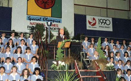 Speaker at Special Olympics opening ceremony - Resource cover image
