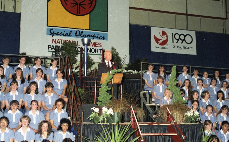 Speaker at Special Olympics opening ceremony