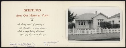 Christmas card, 153 Heretaunga Street - inside