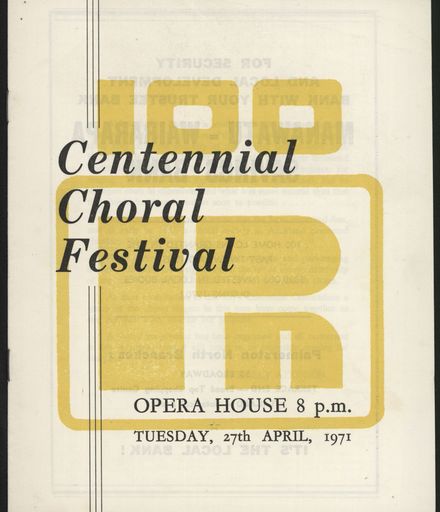 Centennial Choral Festival programme