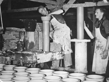 Manufacture of glazed pipes at a Palmerston North factory