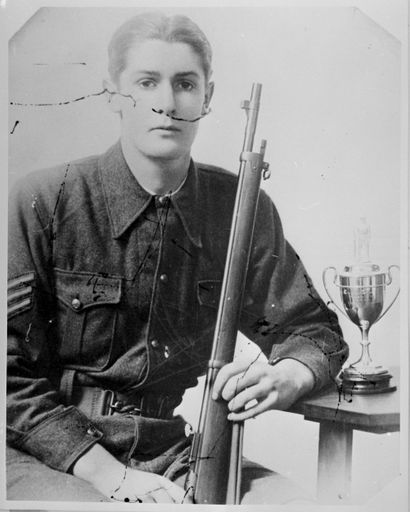 Sergeant W.F. Barber, winner of the Godley Cup