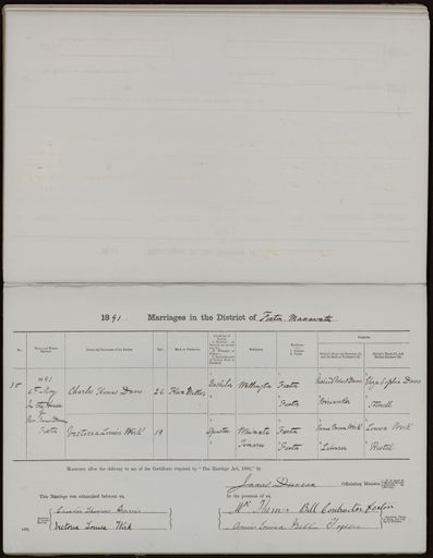 Marriage register 1880 - 1894