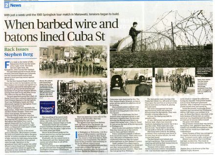 Back Issues: When barbed wire and batons lined Cuba St