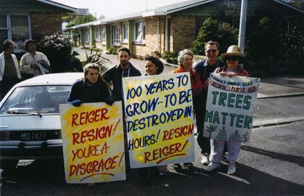 Avenue Action protestors with placards