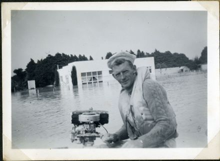 Norm Terry and Rescue Boat, Rangiotu Flood