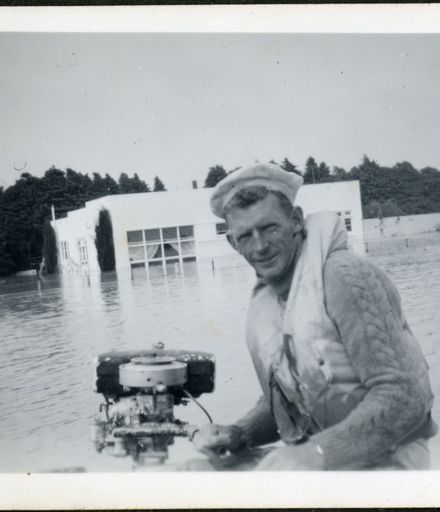 Norm Terry and Rescue Boat, Rangiotu Flood
