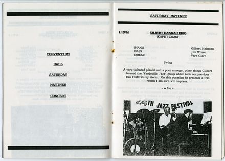 Manawatū Jazz Festival Program, 1992