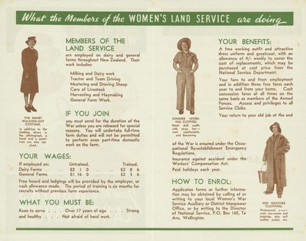 Page 2: 'Join the Women's Land Service' pamphlet