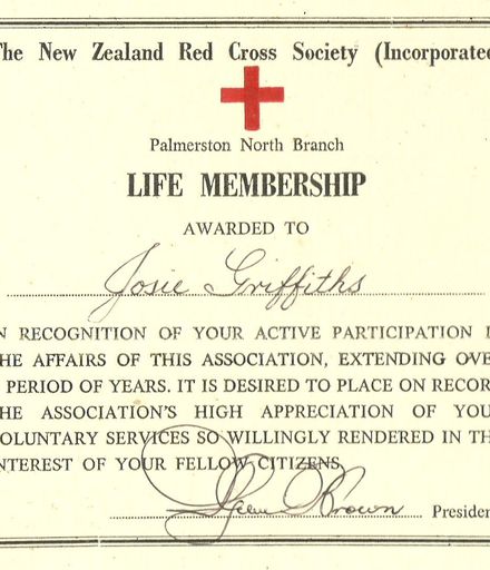 Red Cross Life Membership.