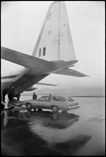 Hearse About to Enter Air Force Hercules