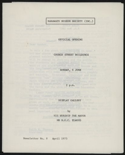 Manawatu Museum Society (Inc.) Newsletter No. 8 1