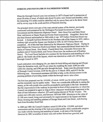 Streets and Footpaths in Palmerston North Streets and Footpaths in Palmerston North