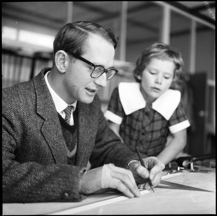 "City Child's Recovery : With Her Father in his Office"