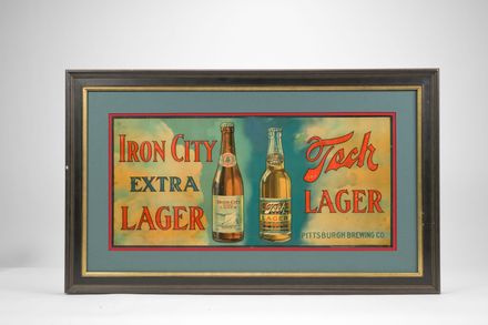 Tech & Iron City Extra Lager Embossed Tin Sign