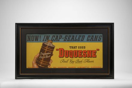 Duquesne Keg-o-Beer Cardboard Sign