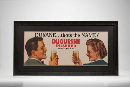 "Dukane" Duquesne Pilsener Cardboard Sign