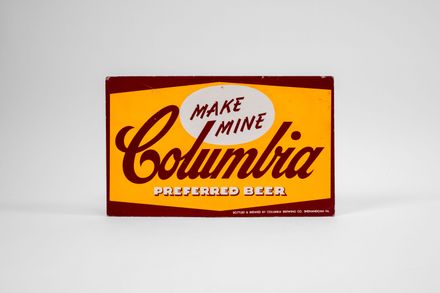 "Make Mine" Columbia Beer Cardboard Sign