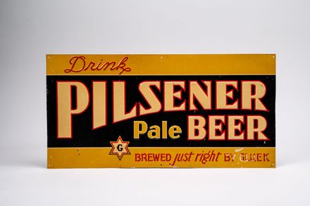 Gluek's Pilsener Embossed Metal Sign