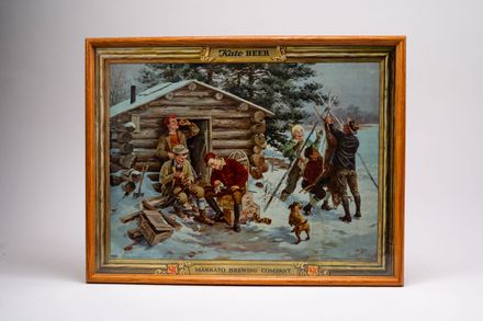 Kato Beer Log Cabin Cardboard Sign