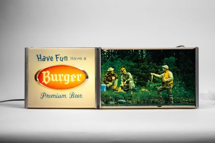 Burger Beer Fishing Lighted Sign