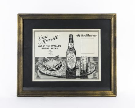 Van Merritt Hand Drawn Ink Advertisement