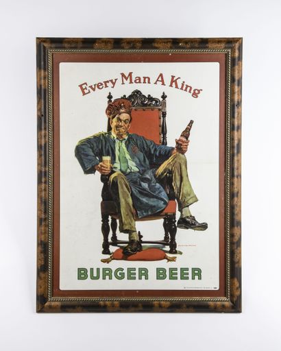 "Every Man is a King" Burger Beer Sign