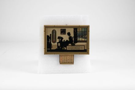 Phoenix Mother & Son Silhouette 1940 ROG Calendar & Thermometer