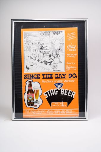 Stag Beer "Since the Gay 90's" Cardboard Sign