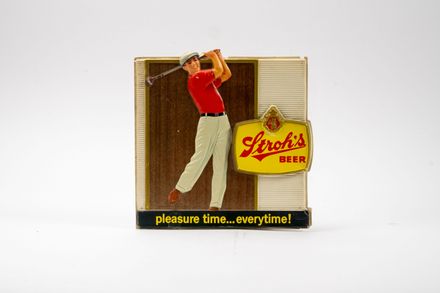 Stroh's Beer "pleasure time... everytime!" Plastic Molded Sign