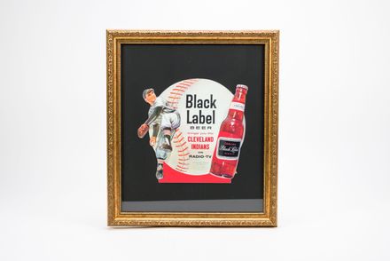Black Label Cleveland Indians Cardboard Sign