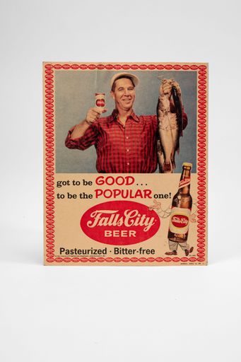 Falls City Beer Fishing Cardboard Sign