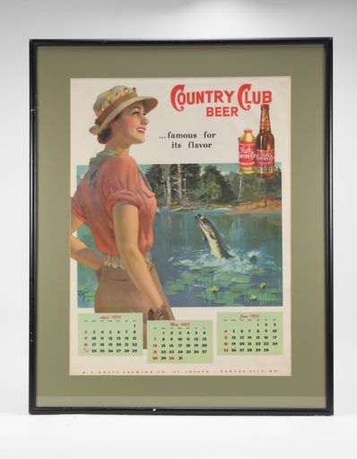 Country Club Beer April-June 1950 Calendar