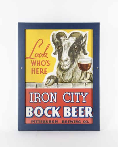 Iron City Bock Beer "Look Who's Here" Poster